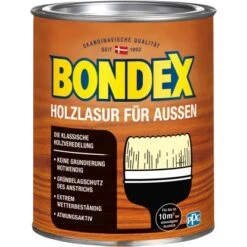 Bondex Holzlasur Für Außen Nussbaum Seidenglänzend 750 Ml