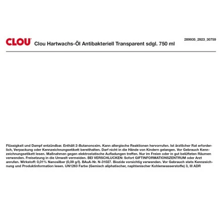 Clou Hartwachs-Öl Antibakteriell Transparent Seidenglänzend 750 Ml 4 Clou Hartwachs-Öl Antibakteriell Transparent Seidenglänzend 750 Ml – Bild 2