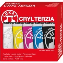 Lukas Cryl Terzia Primär-Acrylfarben-Set 5 X 125 Ml Tuben Im Karton-Etui
