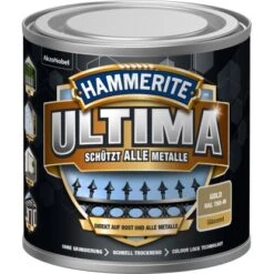 Hammerite Ultima Premium Metall-Schutzlack Glänzend Gold 250 Ml