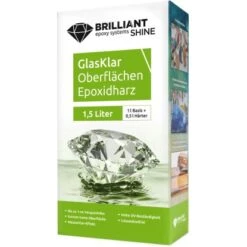 Brilliant Shine Gießharz Oberflächen A+B 1,5 L Transparent -Innenfarben Verkauf 4031396140960 2742 VP 01
