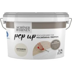 Schöner Wohnen Pep Up Renovierfarbe Für Holzböden Und -treppen Antikweiß 2,5 L