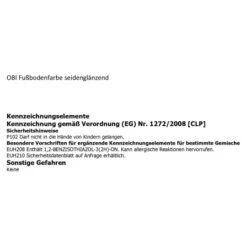 OBI Fußbodenfarbe RAL 7031 Blaugrau Seidenglänzend 750 Ml 7 OBI Fußbodenfarbe RAL 7031 Blaugrau Seidenglänzend 750 Ml -Innenfarben Verkauf 44 2539 Gefahrstoffetikett