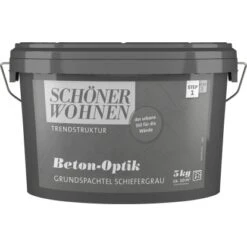 Schöner Wohnen Beton-Optik Grundspachtel Schiefergrau 5 Kg