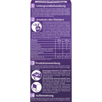 Metylan Tapetenkleister Vinyl & Spezial 360 G 4 Metylan Tapetenkleister Vinyl & Spezial 360 G – Bild 2