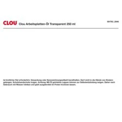 Clou Arbeitsplatten-Öl Transparent 250 Ml -Innenfarben Verkauf 581783 2923 hazard