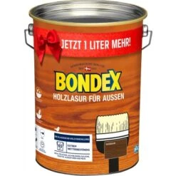 Bondex Holzlasur Für Außen Nussbaum Seidenglänzend 5 L