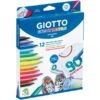 Giotto Decor Textile Textilmarker Pinselspitze Verschiedene Farben 12 Stück