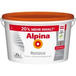Alpina Innenfarbe Renova Weiß Matt 18 Kg