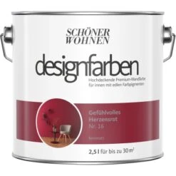 Schöner Wohnen Designfarben Gefühlvolles Herzensrot Matt 2,5 L
