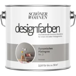 Schöner Wohnen Designfarben Dynamisches Platingrau Matt 2,5 L