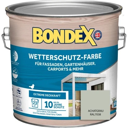 Bondex Wetterschutz-Farbe RAL 7038 Achatgrau 2,5 L 3 Bondex Wetterschutz-Farbe RAL 7038 Achatgrau 2,5 L
