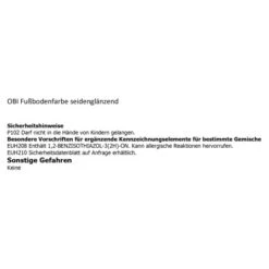 OBI Fußbodenfarbe RAL 7001 Silbergrau Seidenglänzend 750 Ml 7 OBI Fußbodenfarbe RAL 7001 Silbergrau Seidenglänzend 750 Ml -Innenfarben Verkauf 91 2539 Gefahrstoffetikett