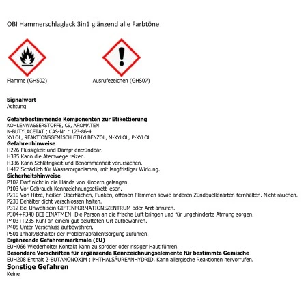 OBI Hammerschlaglack 3in1 Anthrazit Glänzend 375 Ml 4 OBI Hammerschlaglack 3in1 Anthrazit Glänzend 375 Ml – Bild 2