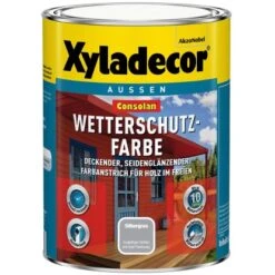 Xyladecor Consolan Wetterschutzfarbe Silbergrau Seidenglänzend 750 Ml