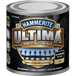 Hammerite Ultima Premium Metall-Schutzlack Matt Tiefschwarz 250 Ml